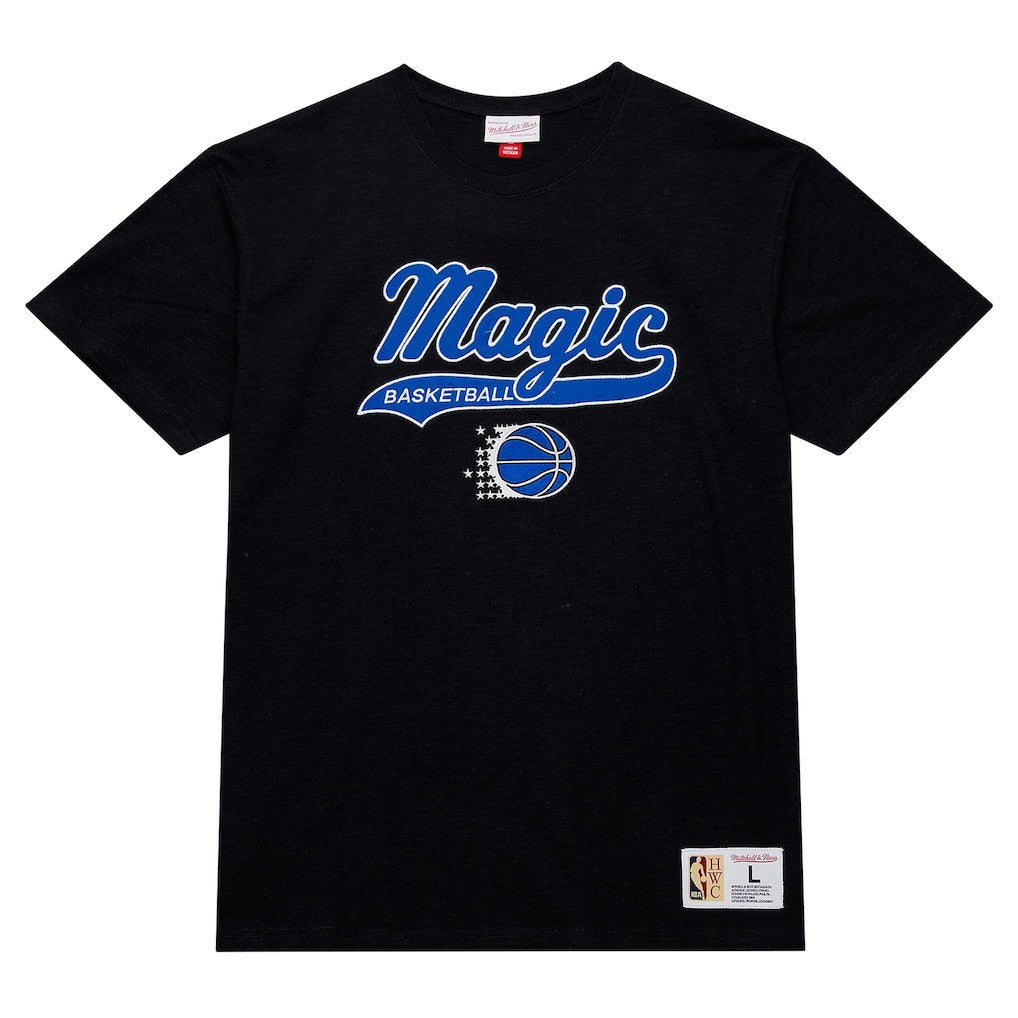 Orlando Magic Hardwood Classics Felt Applique Slub T-Shirt Black - NBA