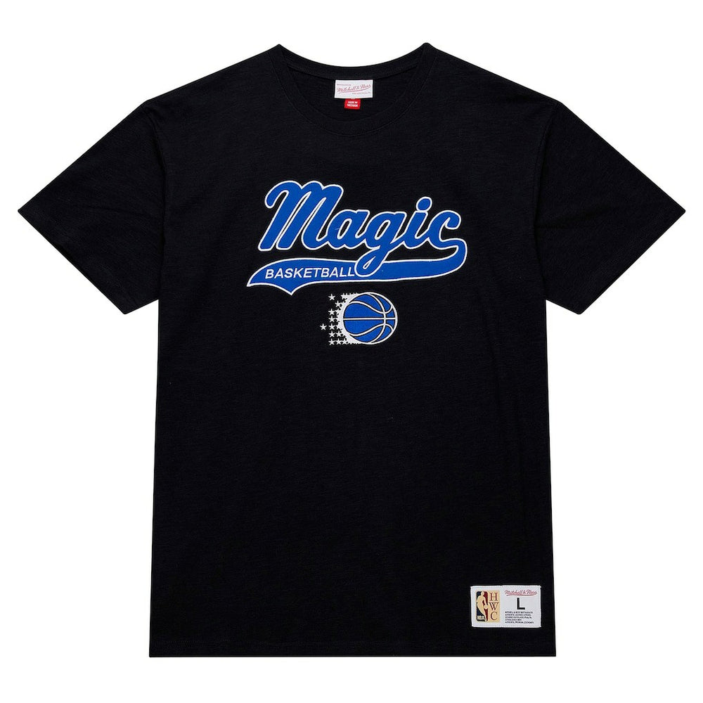 Orlando Magic Hardwood Classics Felt Applique Slub T-Shirt Black - NBA