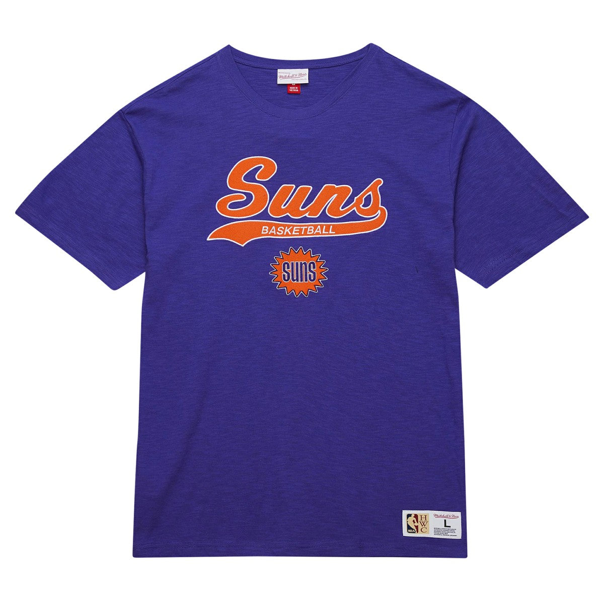 Phoenix Suns Hardwood Classics Felt Applique Slub T-Shirt Purple - NBA