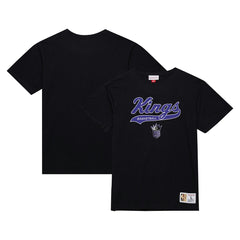 Sacramento Kings Hardwood Classics Felt Applique Slub T-Shirt Black - NBA