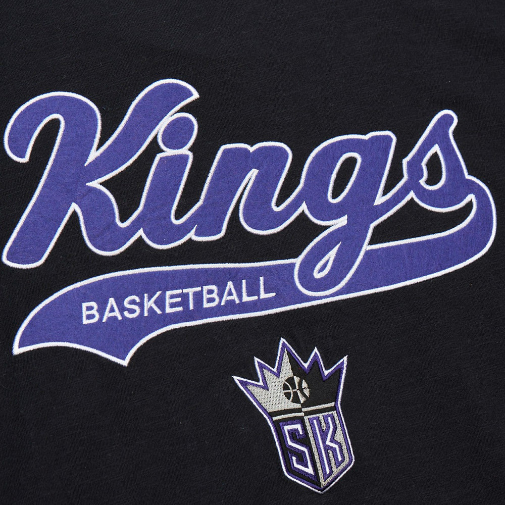 Sacramento Kings Hardwood Classics Felt Applique Slub T-Shirt Black - NBA