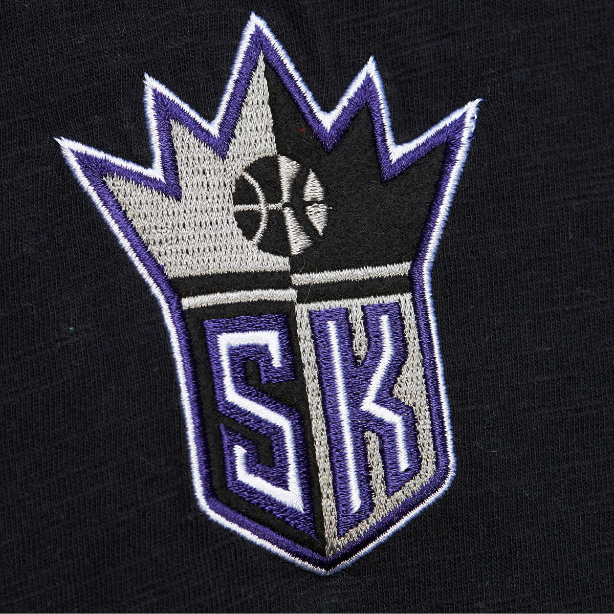 Sacramento Kings Hardwood Classics Felt Applique Slub T-Shirt Black - NBA