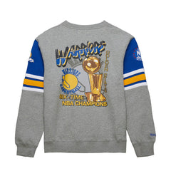 Golden State Warriors Hardwood Classics All Over 4.0 Pullover Sweatshirt Heather Gray - NBA