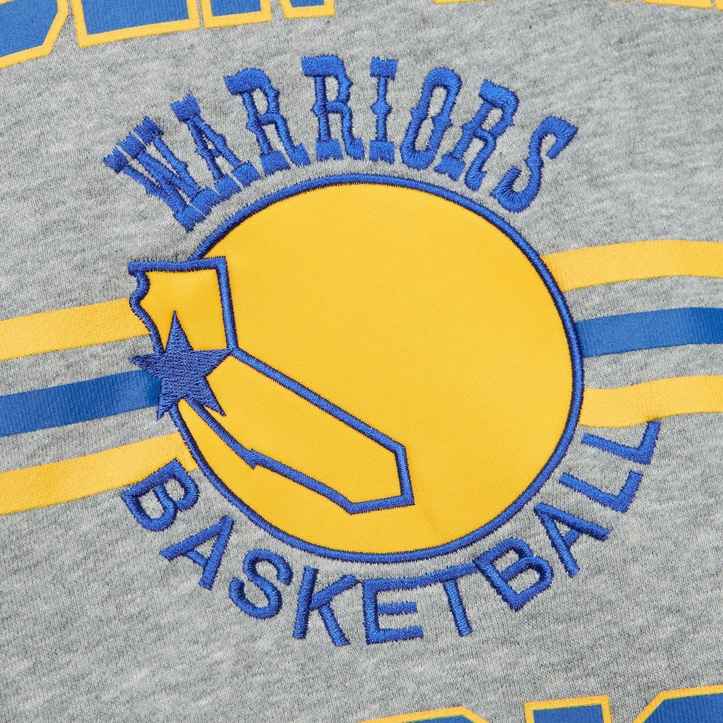 Golden State Warriors Hardwood Classics All Over 4.0 Pullover Sweatshirt Heather Gray - NBA