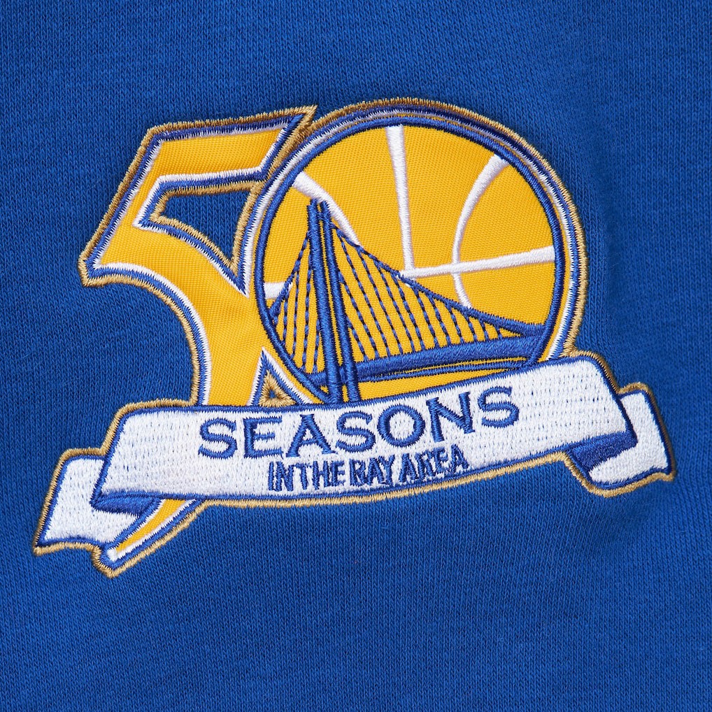 Golden State Warriors Hardwood Classics All Over 4.0 Pullover Sweatshirt Heather Gray - NBA