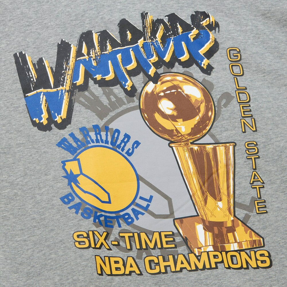 Golden State Warriors Hardwood Classics All Over 4.0 Pullover Sweatshirt Heather Gray - NBA