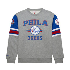 Philadelphia 76ers Hardwood Classics All Over 4.0 Pullover Sweatshirt Heather Gray - NBA