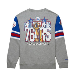 Philadelphia 76ers Hardwood Classics All Over 4.0 Pullover Sweatshirt Heather Gray - NBA