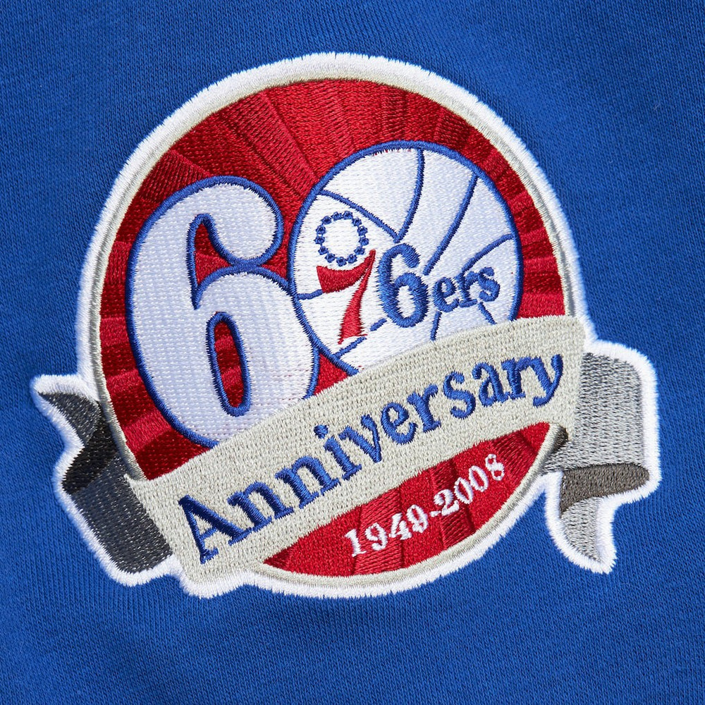 Philadelphia 76ers Hardwood Classics All Over 4.0 Pullover Sweatshirt Heather Gray - NBA
