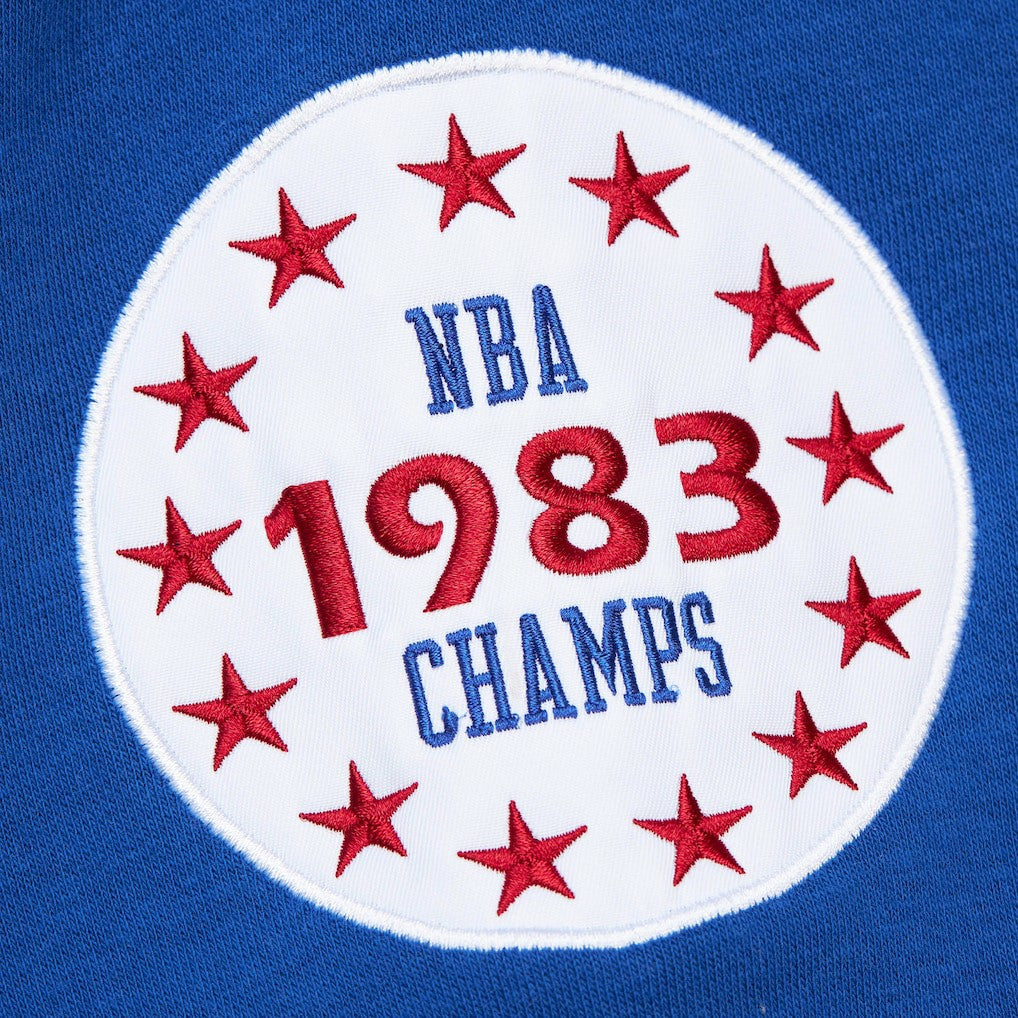Philadelphia 76ers Hardwood Classics All Over 4.0 Pullover Sweatshirt Heather Gray - NBA
