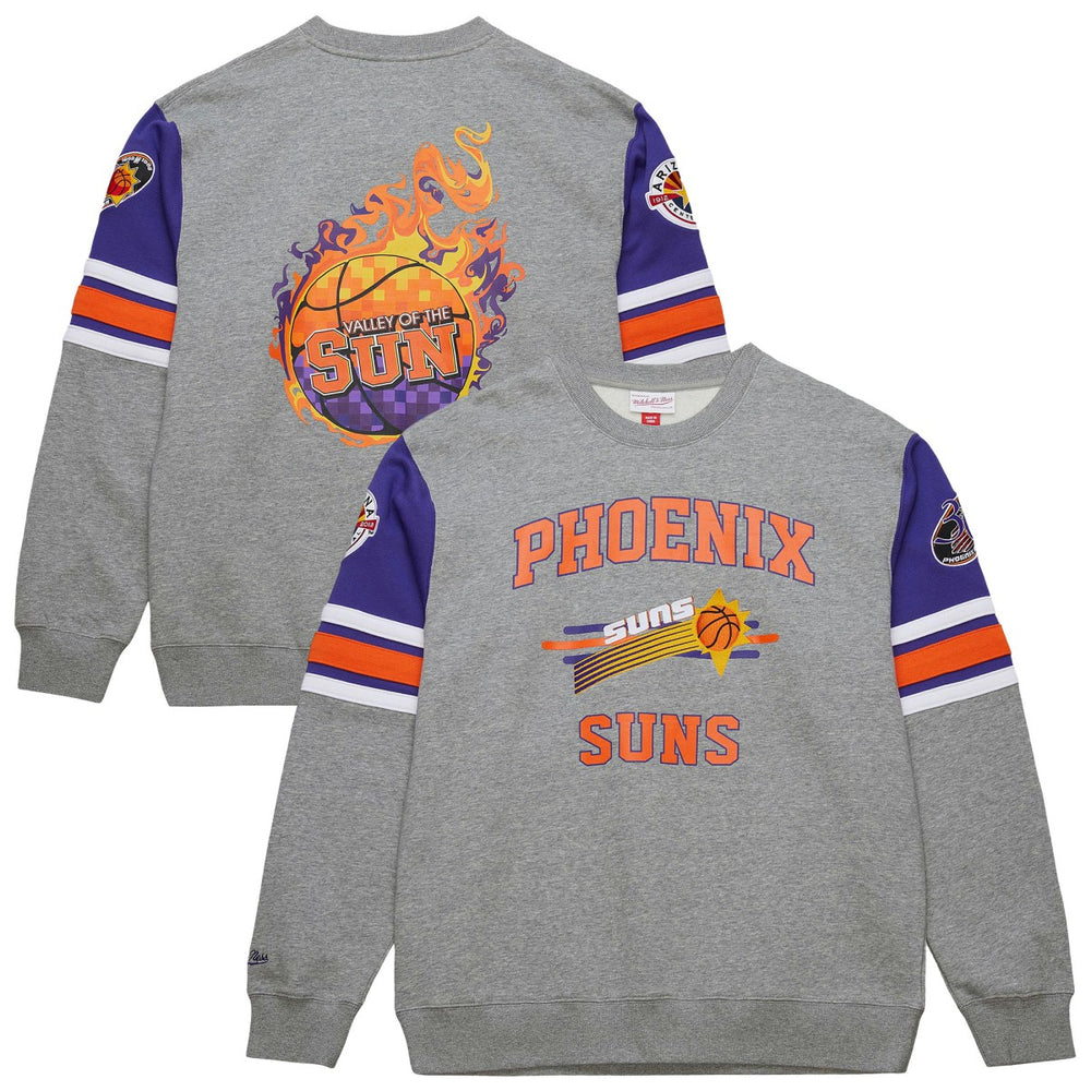 Phoenix Suns Hardwood Classics All Over 4.0 Pullover Sweatshirt Heather Gray - NBA