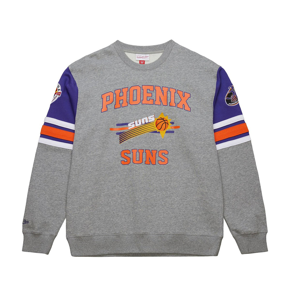 Phoenix Suns Hardwood Classics All Over 4.0 Pullover Sweatshirt Heather Gray - NBA