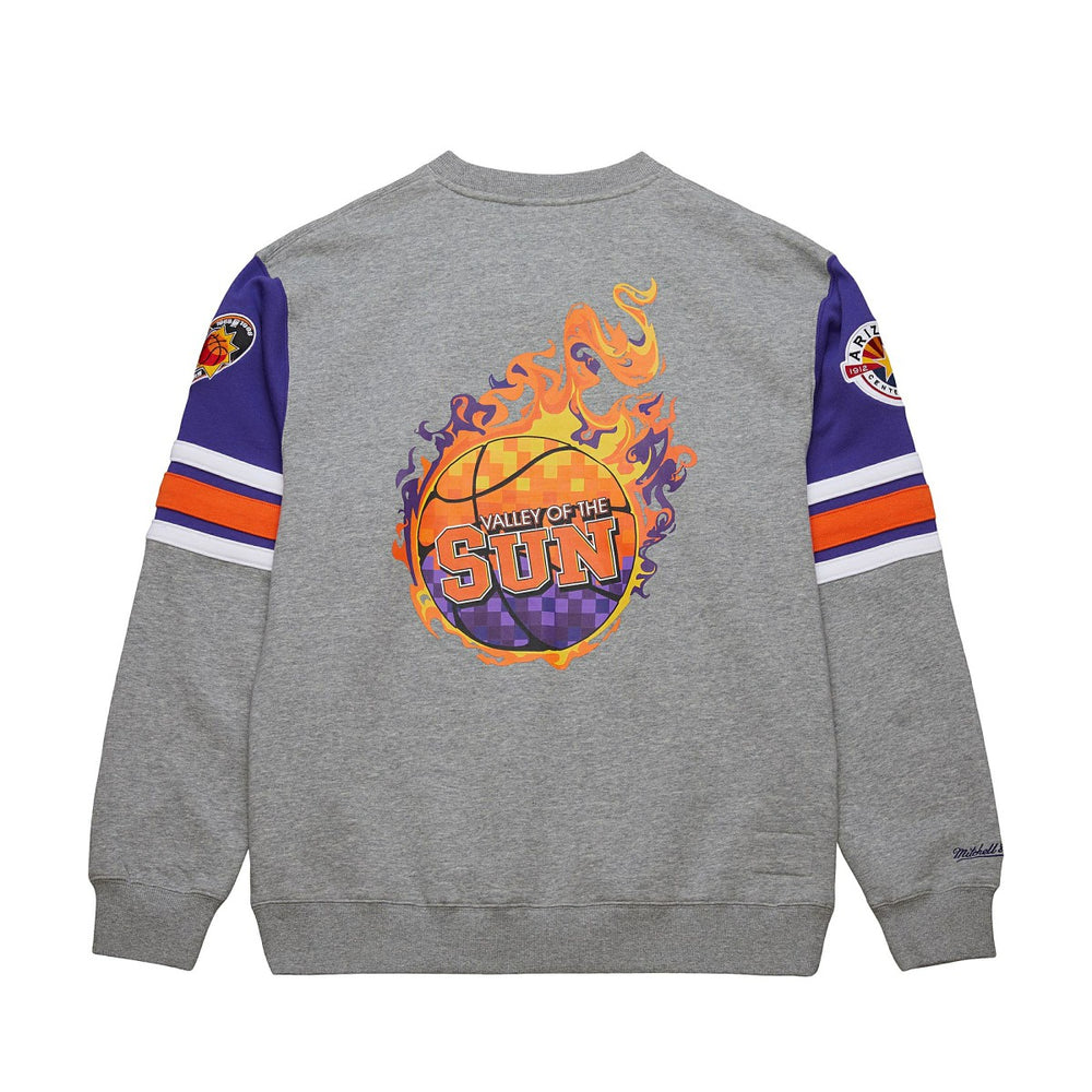 Phoenix Suns Hardwood Classics All Over 4.0 Pullover Sweatshirt Heather Gray - NBA