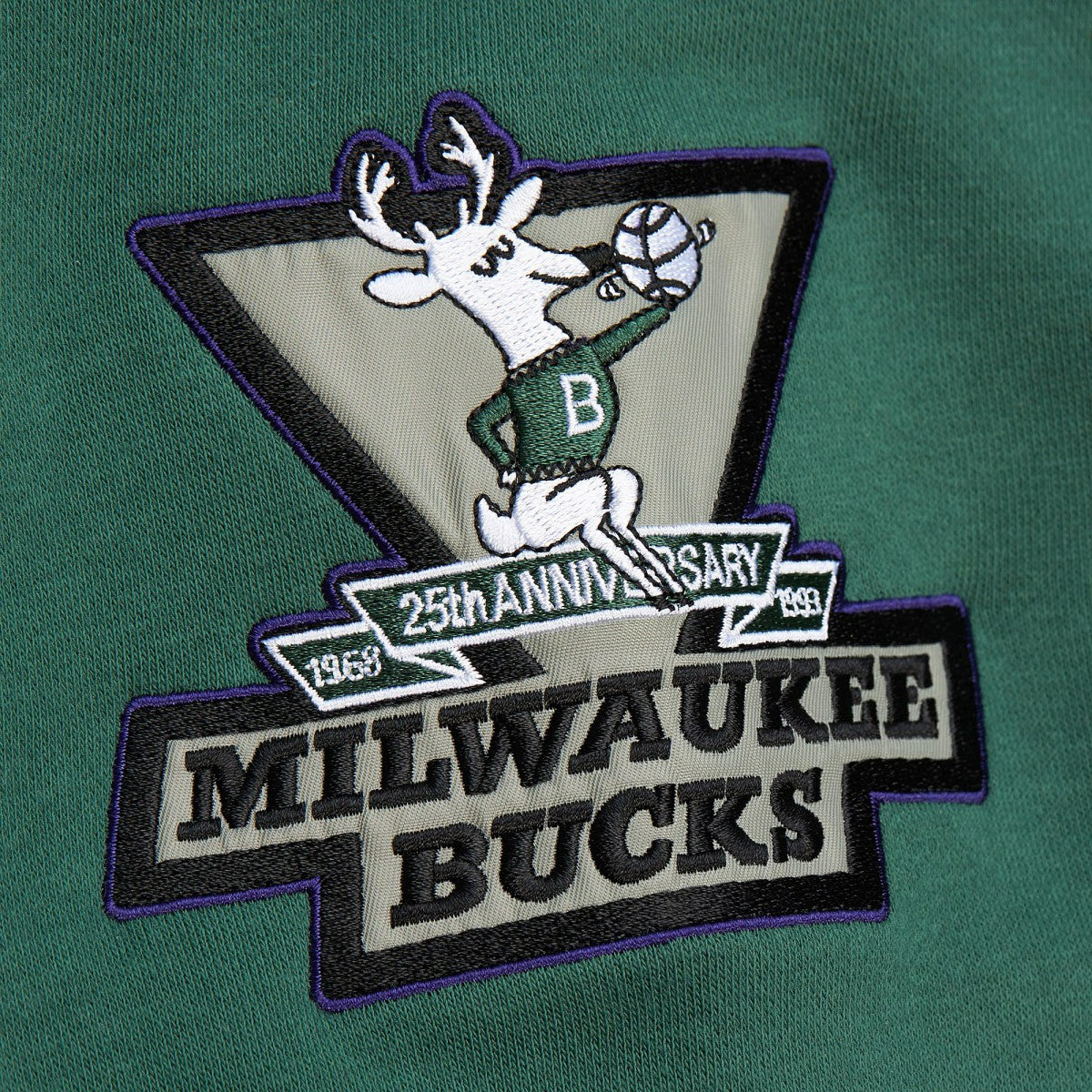 Milwaukee Bucks Hardwood Classics All Over 4.0 Pullover Sweatshirt Heather Gray - NBA