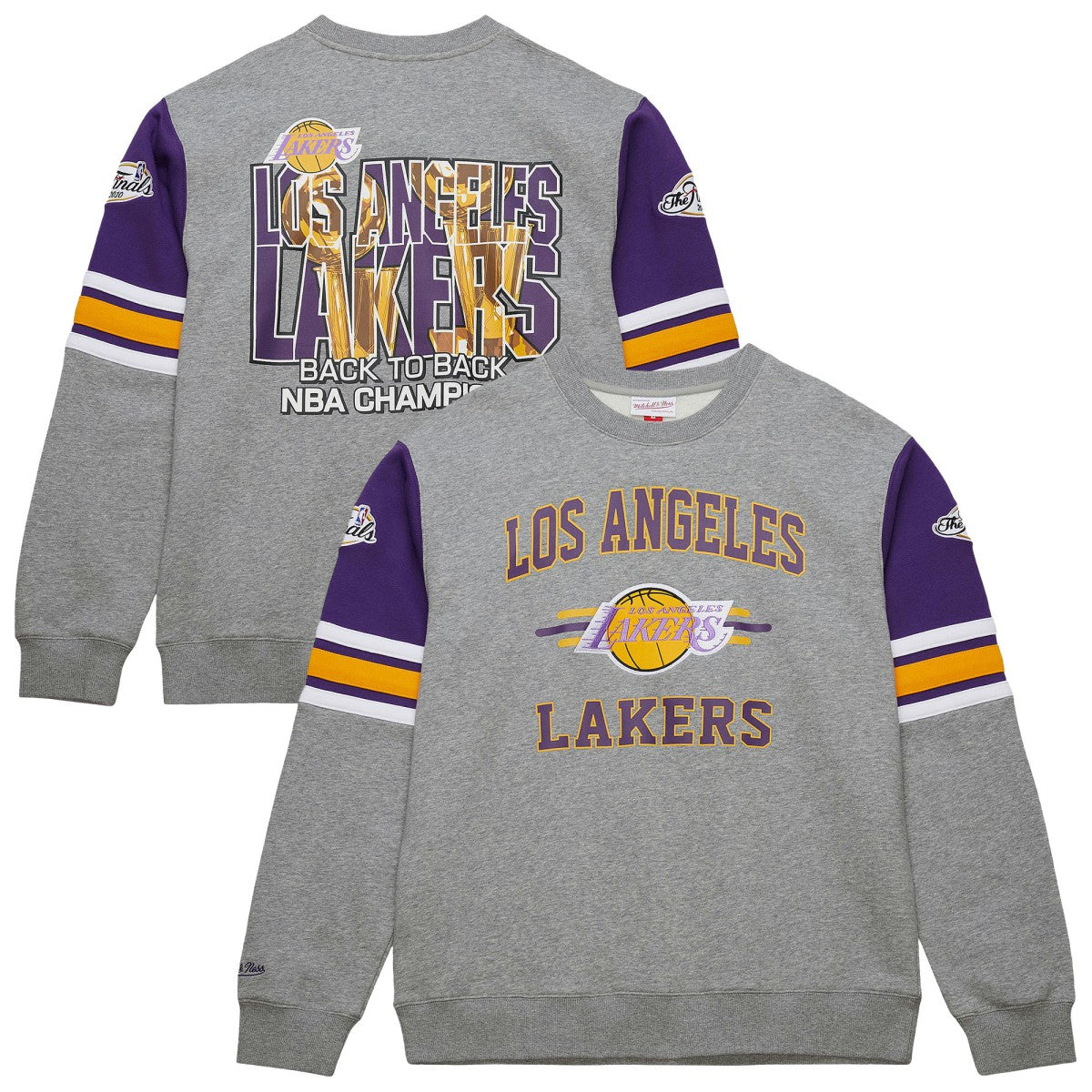 Los Angeles Lakers Hardwood Classics All Over 4.0 Pullover Sweatshirt Heather Gray - NBA