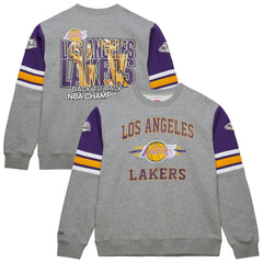 Los Angeles Lakers Hardwood Classics All Over 4.0 Pullover Sweatshirt Heather Gray - NBA