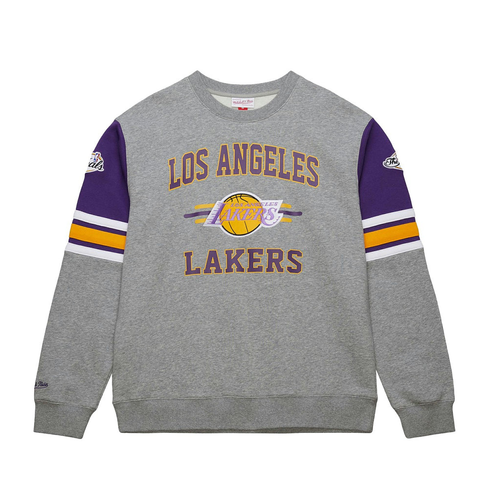 Los Angeles Lakers Hardwood Classics All Over 4.0 Pullover Sweatshirt Heather Gray - NBA