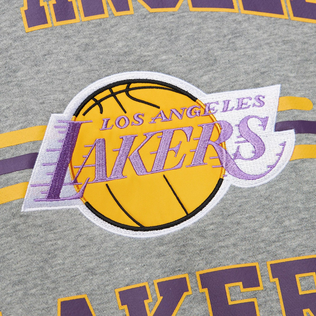 Los Angeles Lakers Hardwood Classics All Over 4.0 Pullover Sweatshirt Heather Gray - NBA