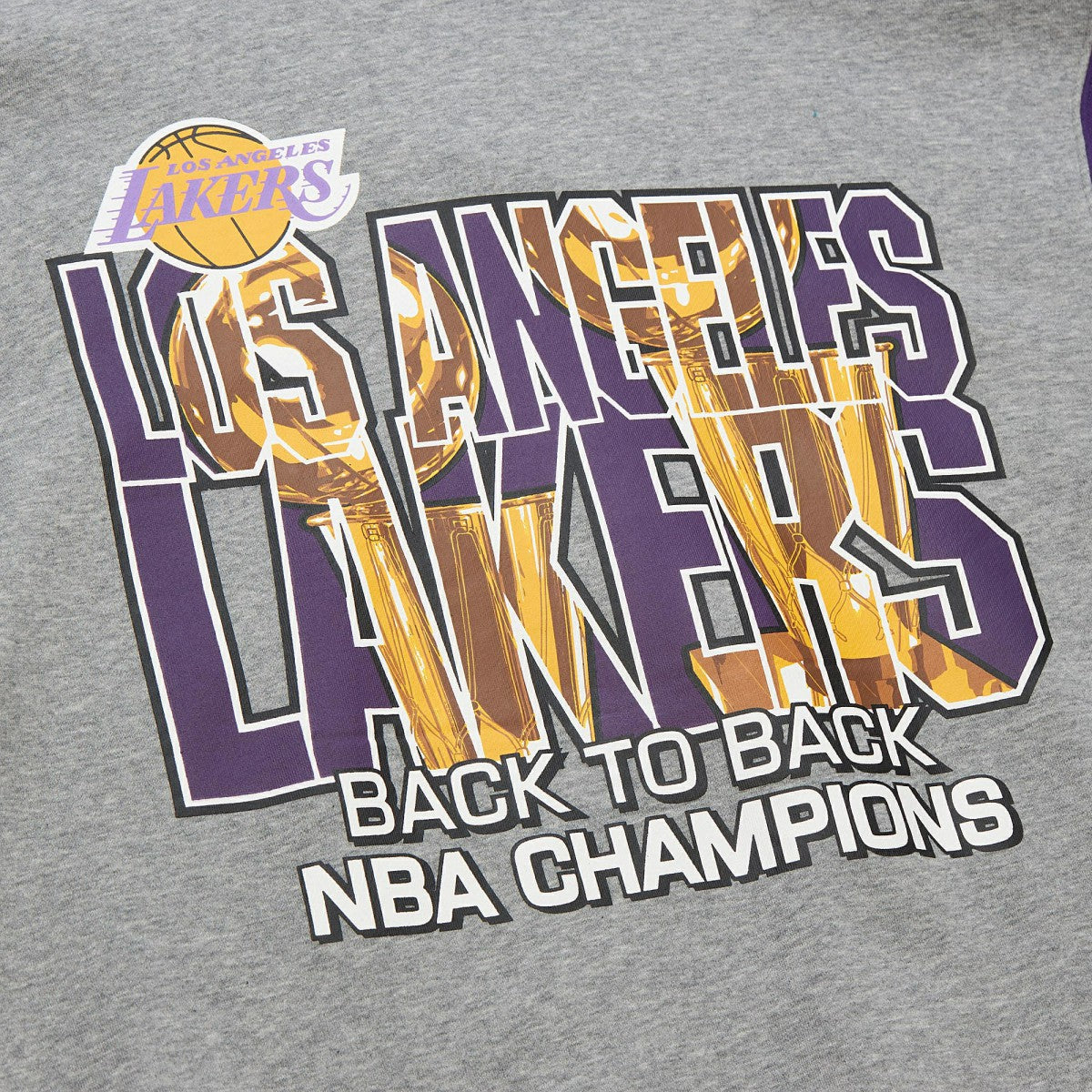 Los Angeles Lakers Hardwood Classics All Over 4.0 Pullover Sweatshirt Heather Gray - NBA