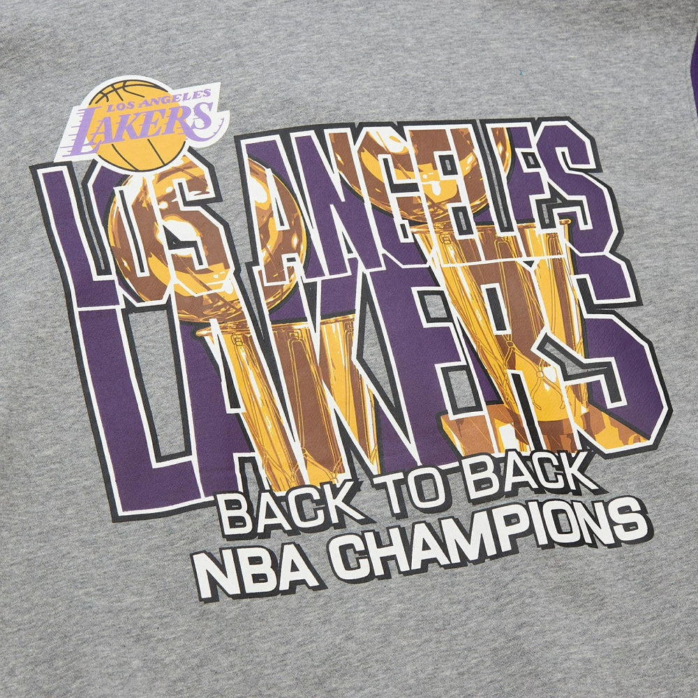 Los Angeles Lakers Hardwood Classics All Over 4.0 Pullover Sweatshirt Heather Gray - NBA