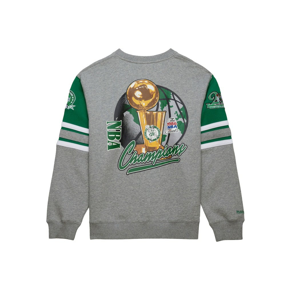 Boston Celtics Hardwood Classics All Over 4.0 Pullover Sweatshirt Heather Gray - NBA