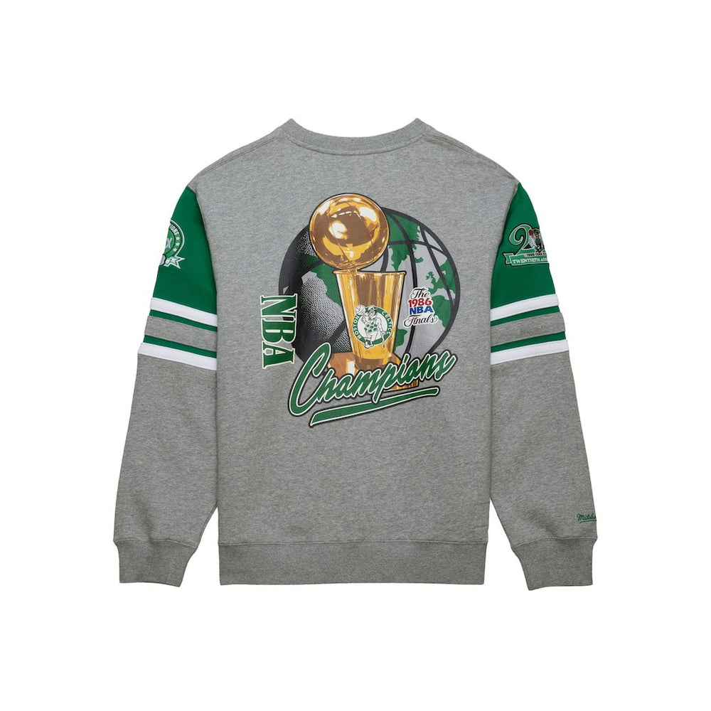 Boston Celtics Hardwood Classics All Over 4.0 Pullover Sweatshirt Heather Gray - NBA