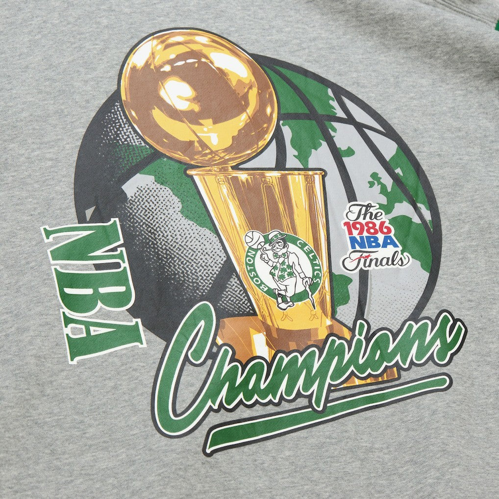 Boston Celtics Hardwood Classics All Over 4.0 Pullover Sweatshirt Heather Gray - NBA