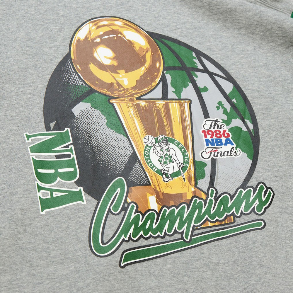 Boston Celtics Hardwood Classics All Over 4.0 Pullover Sweatshirt Heather Gray - NBA
