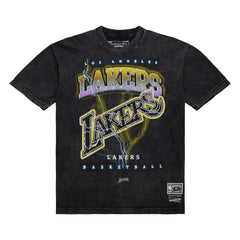 Los Angeles Lakers Unisex Hardwood Classics Vintage Voltage Premium Heavyweight T-Shirt Black - NBA
