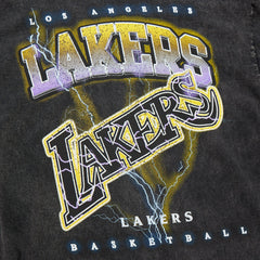 Los Angeles Lakers Unisex Hardwood Classics Vintage Voltage Premium Heavyweight T-Shirt Black - NBA