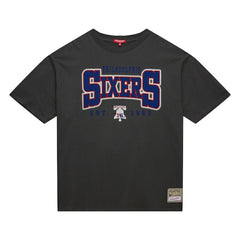 Philadelphia 76ers Women's Hardwood Classics Oversized Boyfriend T-Shirt Charcoal - NBA