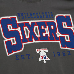 Philadelphia 76ers Women's Hardwood Classics Oversized Boyfriend T-Shirt Charcoal - NBA