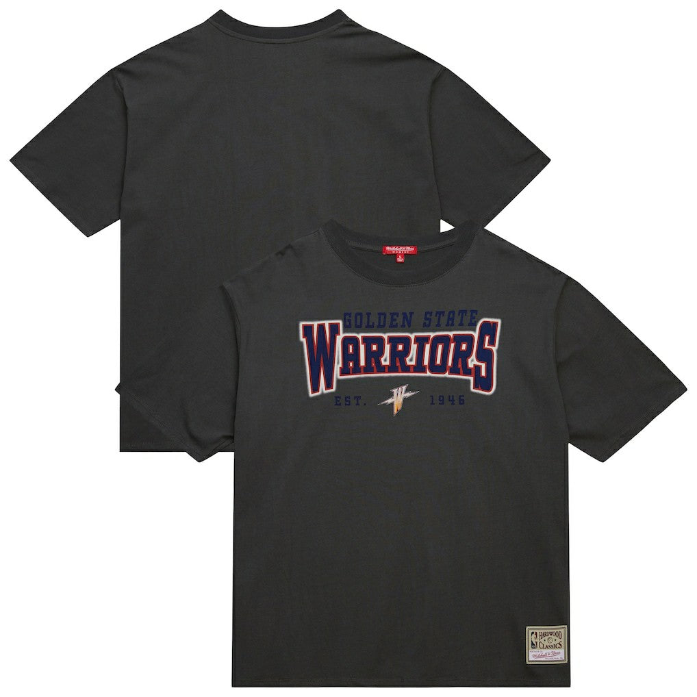 Golden State Warriors Women's Hardwood Classics Oversized Boyfriend T-Shirt Charcoal - NBA