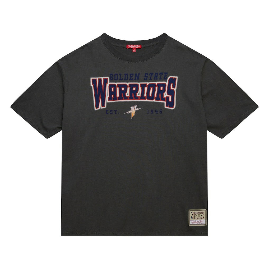 Golden State Warriors Women's Hardwood Classics Oversized Boyfriend T-Shirt Charcoal - NBA