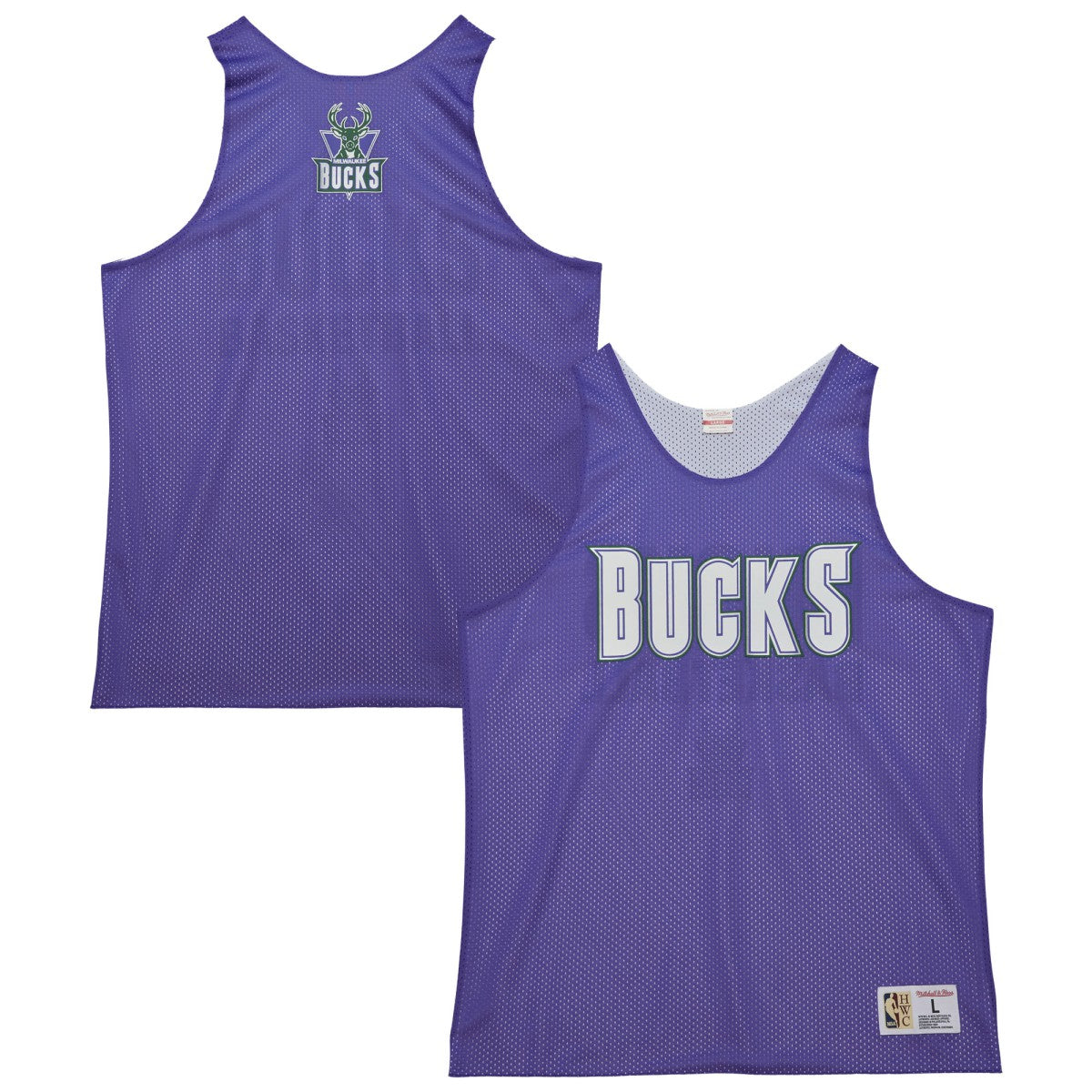 Milwaukee Bucks Hardwood Classics Reversible Mesh Practice Jersey Purple/White - NBA