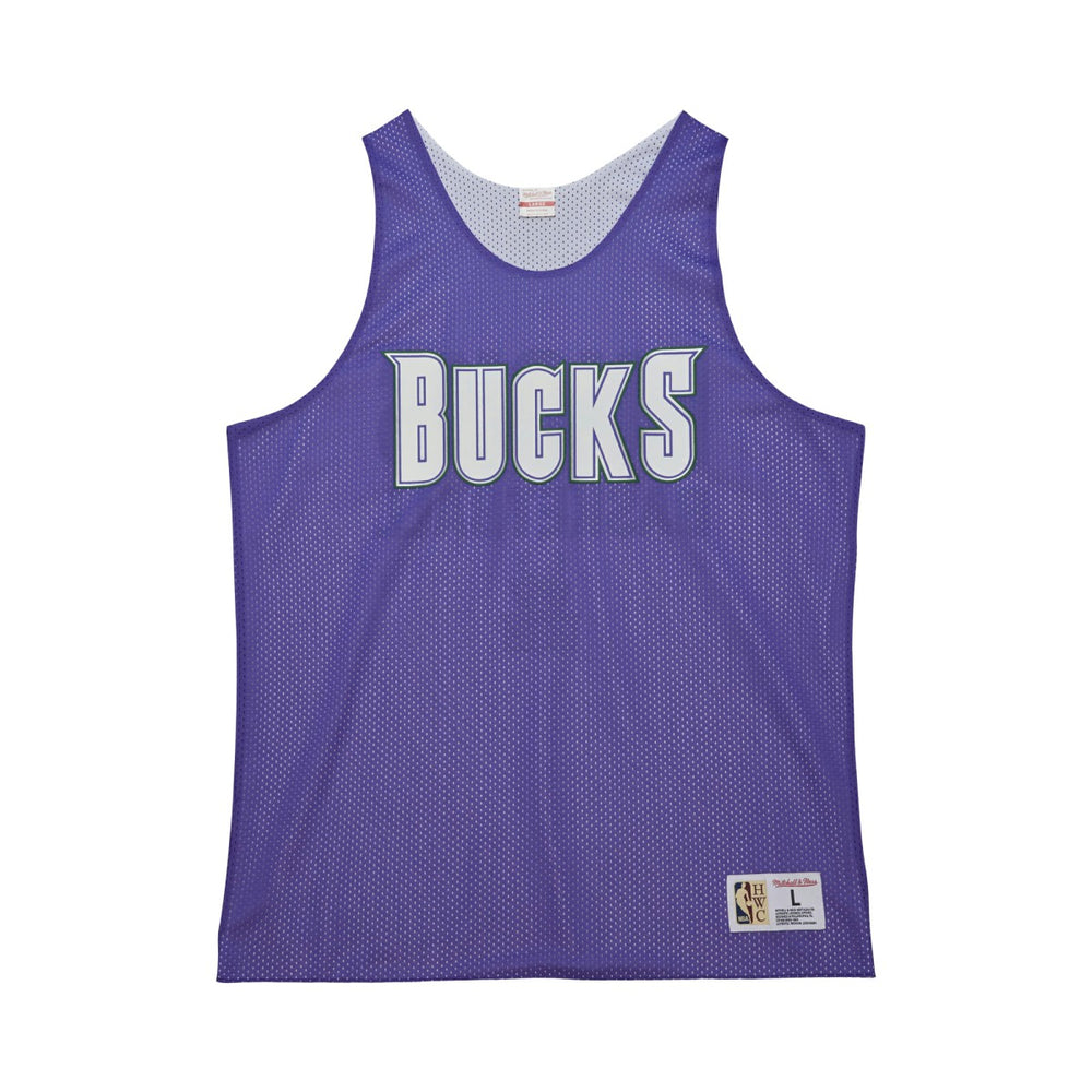 Milwaukee Bucks Hardwood Classics Reversible Mesh Practice Jersey Purple/White - NBA