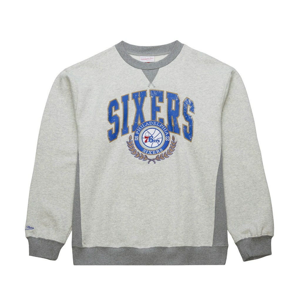 Philadelphia 76ers Vintage Logo Pullover Sweatshirt Heather Gray - NBA
