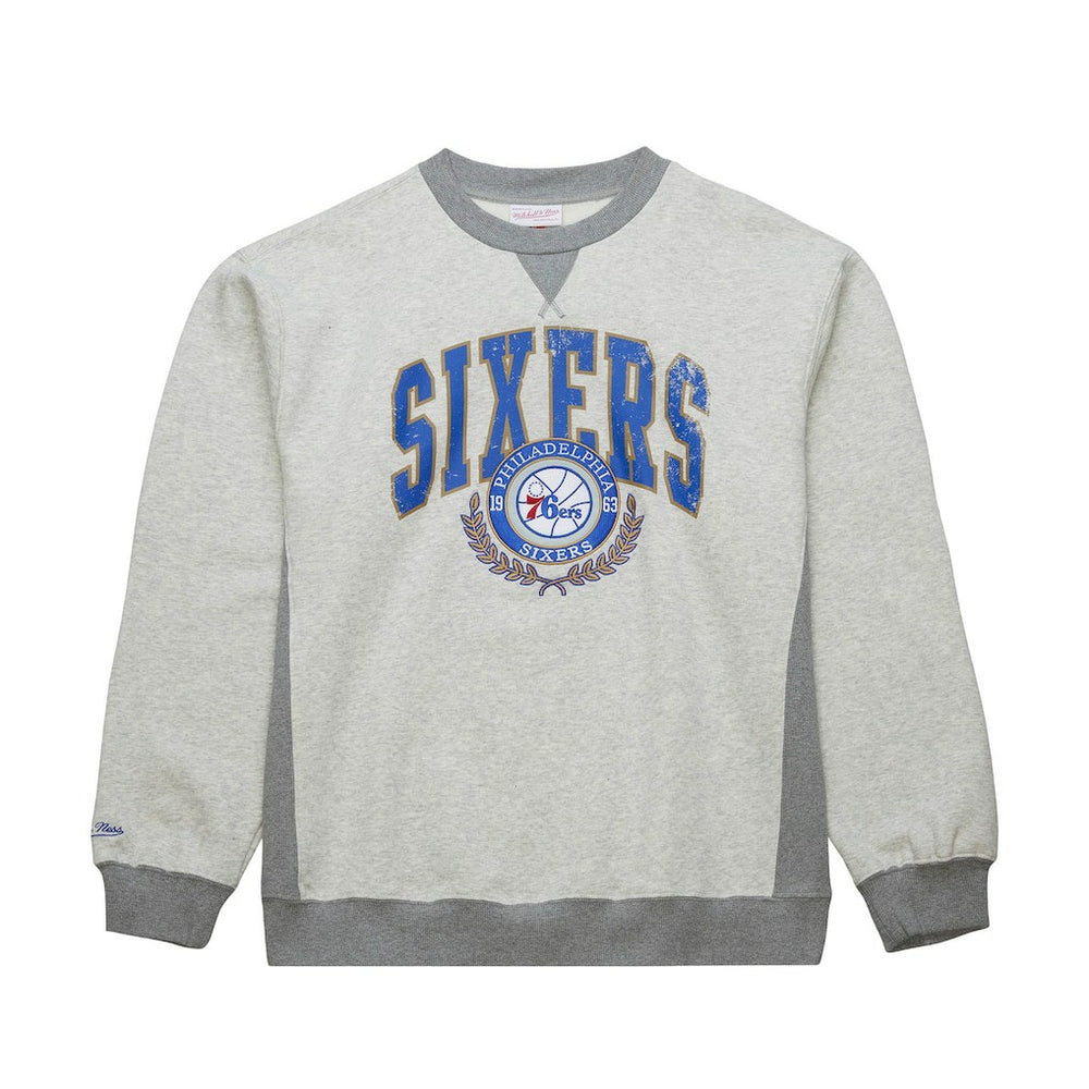 Philadelphia 76ers Vintage Logo Pullover Sweatshirt Heather Gray - NBA