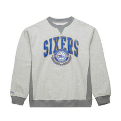 Philadelphia 76ers Vintage Logo Pullover Sweatshirt Heather Gray - NBA