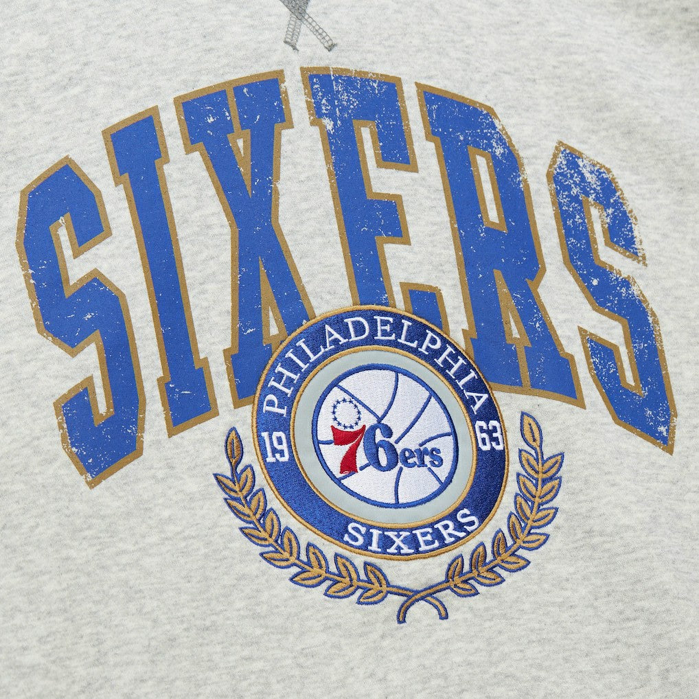 Philadelphia 76ers Vintage Logo Pullover Sweatshirt Heather Gray - NBA