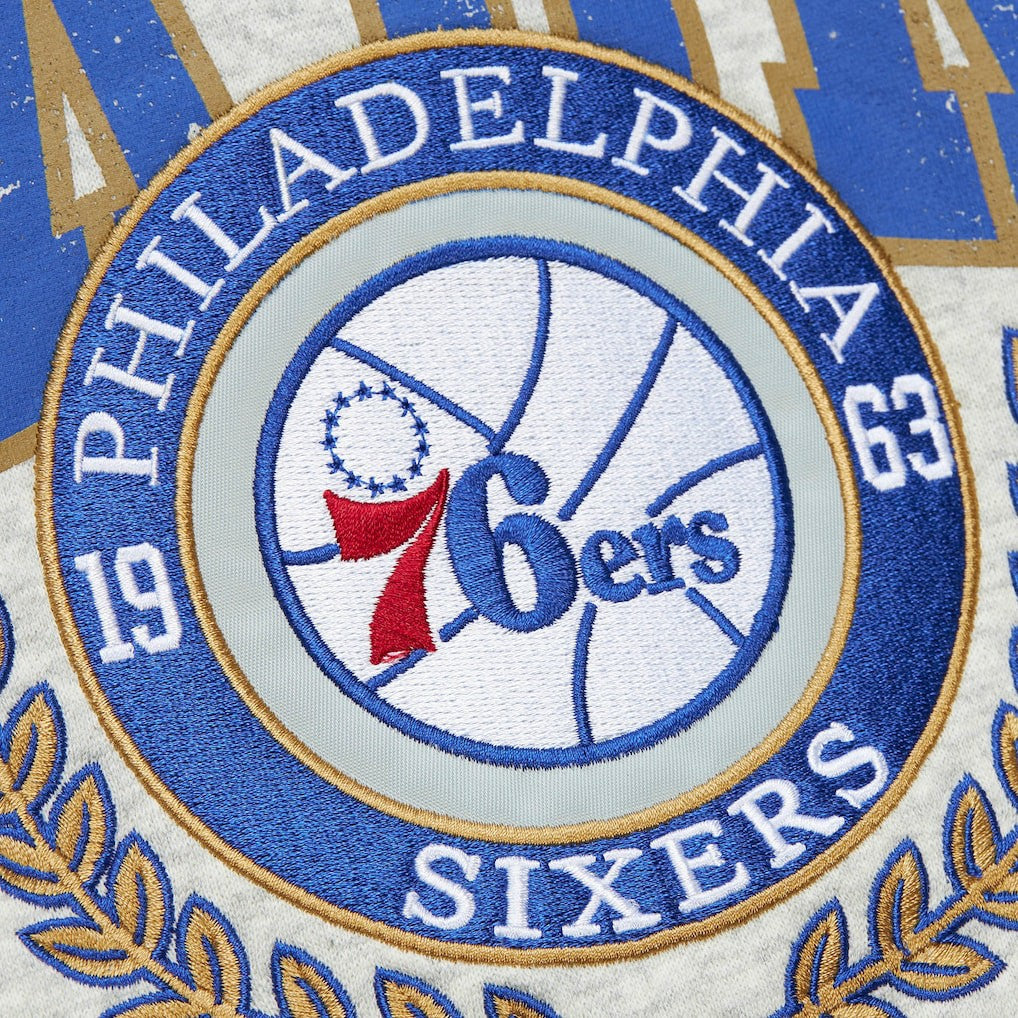 Philadelphia 76ers Vintage Logo Pullover Sweatshirt Heather Gray - NBA