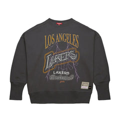 Los Angeles Lakers Women's Hardwood Classics Lightweight Pullover Sweatshirt Charcoal - NBA