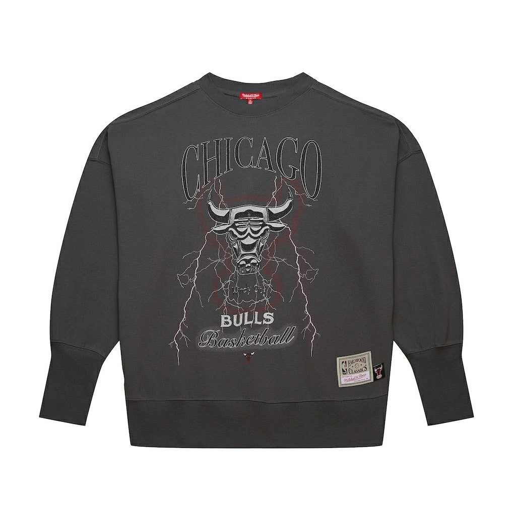 Chicago Bulls Women's Hardwood Classics Lightweight Pullover Sweatshirt Charcoal - NBA