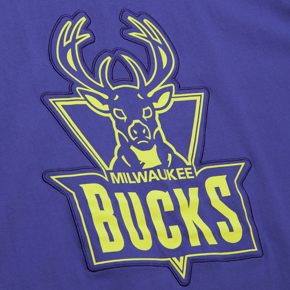 Milwaukee Bucks Hardwood Classics Neon Nights Premium T-Shirt Purple - NBA