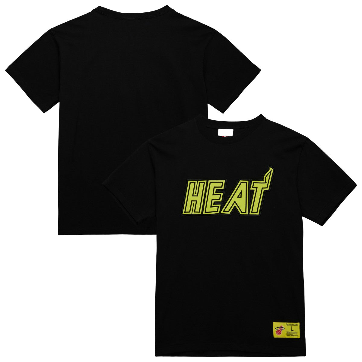 Miami Heat Hardwood Classics Neon Nights Premium T-Shirt Black - NBA