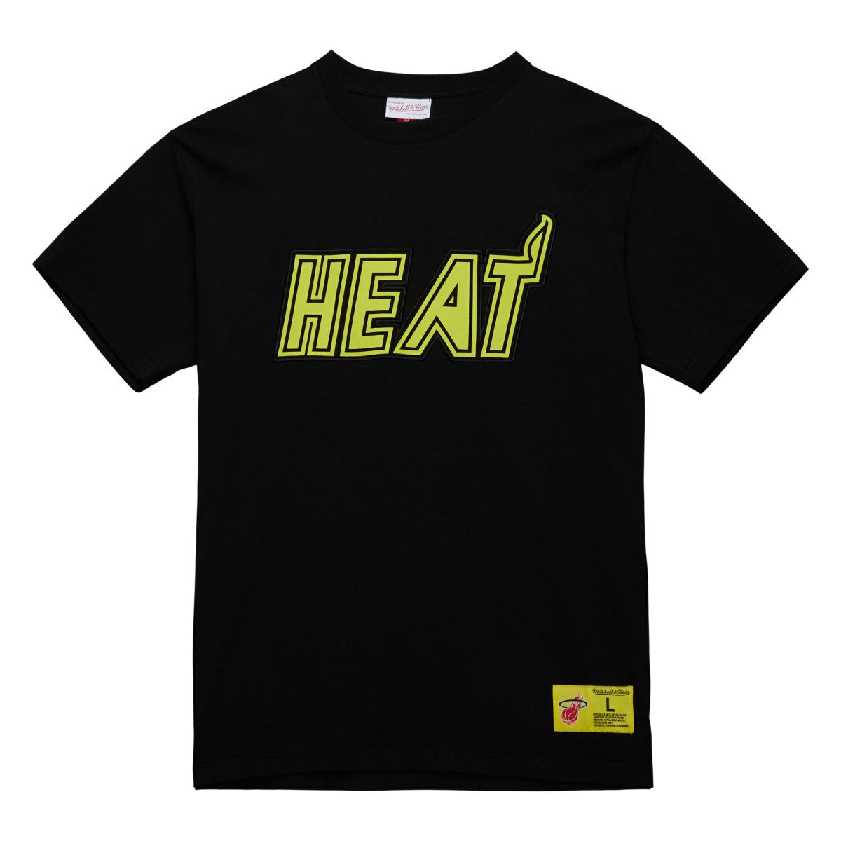 Miami Heat Hardwood Classics Neon Nights Premium T-Shirt Black - NBA