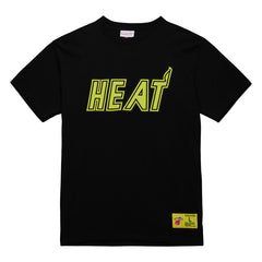Miami Heat Hardwood Classics Neon Nights Premium T-Shirt Black - NBA
