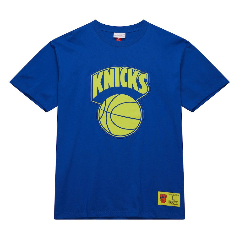 New York Knicks Hardwood Classics Neon Nights Premium T-Shirt Blue - NBA