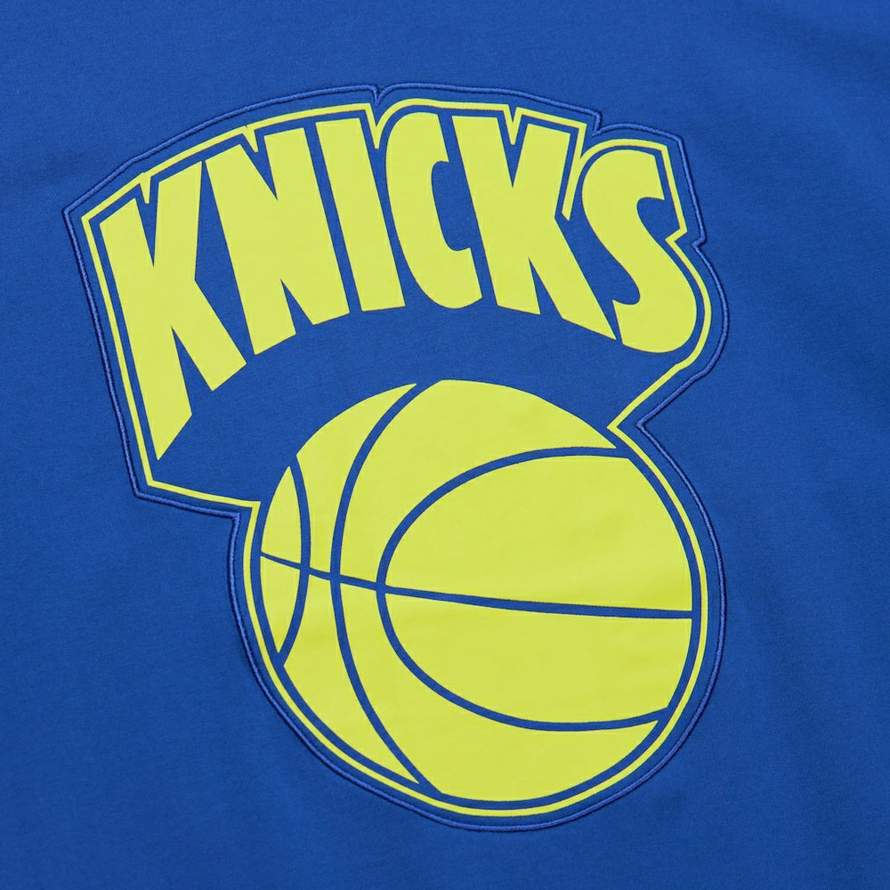New York Knicks Hardwood Classics Neon Nights Premium T-Shirt Blue - NBA