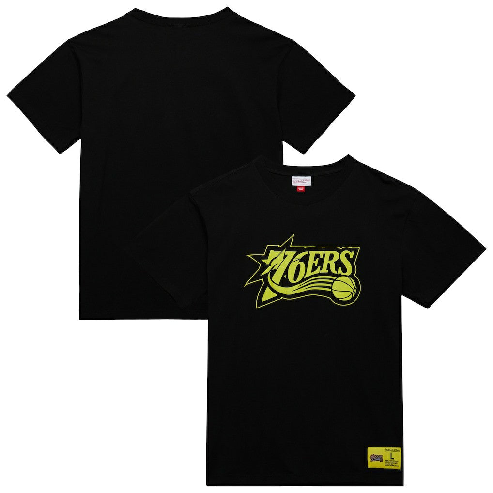 Philadelphia 76ers Hardwood Classics Neon Nights Premium T-Shirt Black - NBA